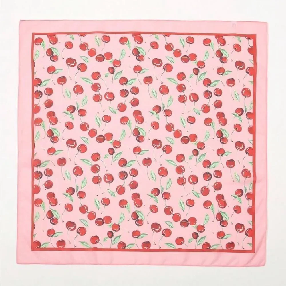 Cherry Print Pink Scarf P2